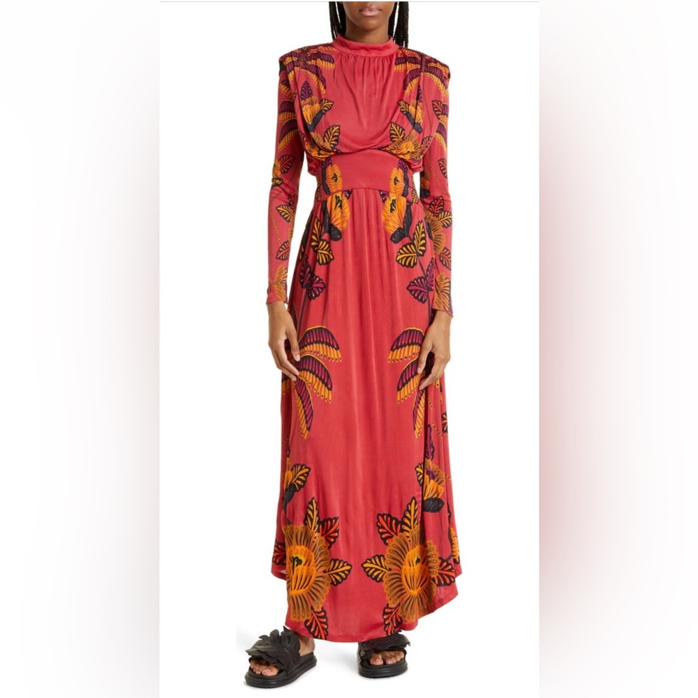 Farm Rio Living Bloom Long Sleeve Dress
